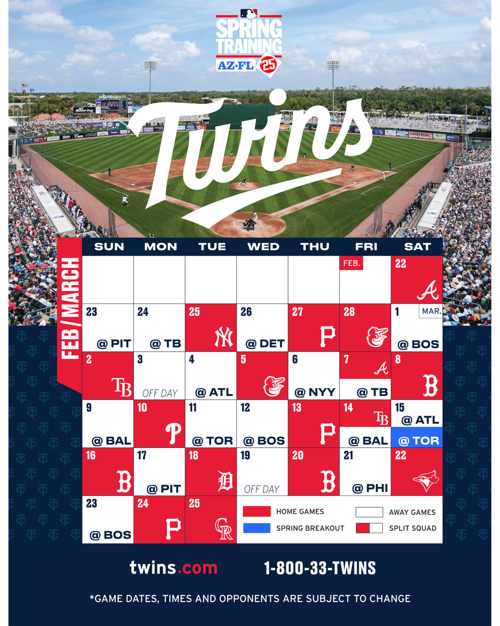 Printable Schedule | Minnesota Twins