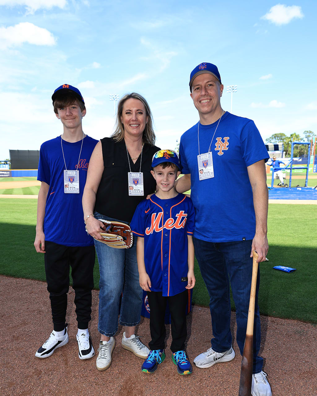 Mason Maier and his family during their visit to Mets Spring Training, where Mason was honored as 'Met for a Day.'