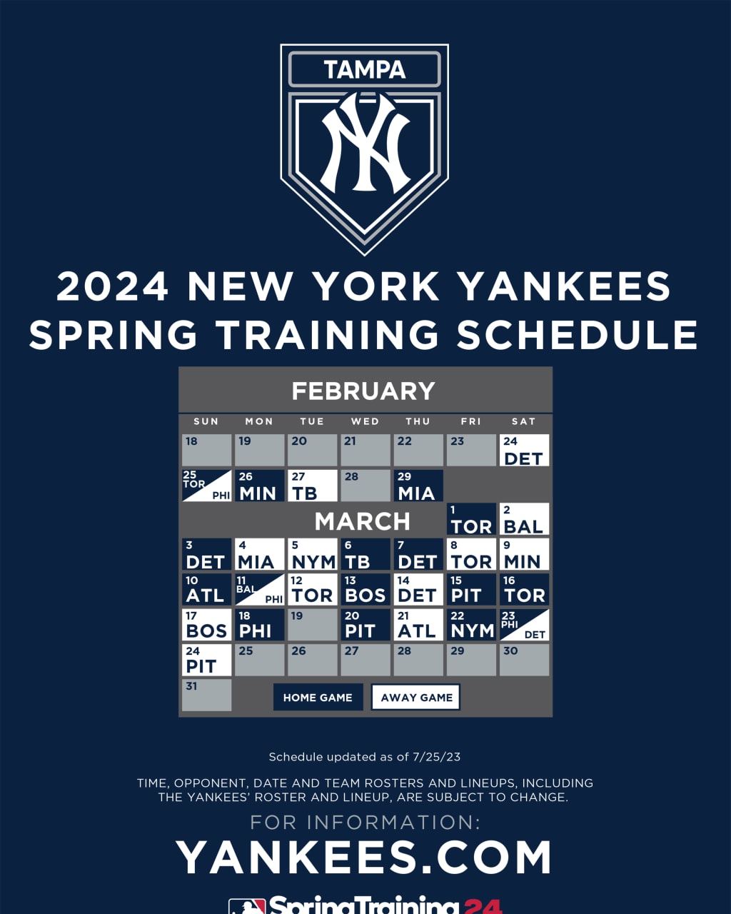 Is the Yankees' spring training game on TV today?  Live stream, time, TV,  channel for Yankees vs. Tigers in MLB spring training 2023 