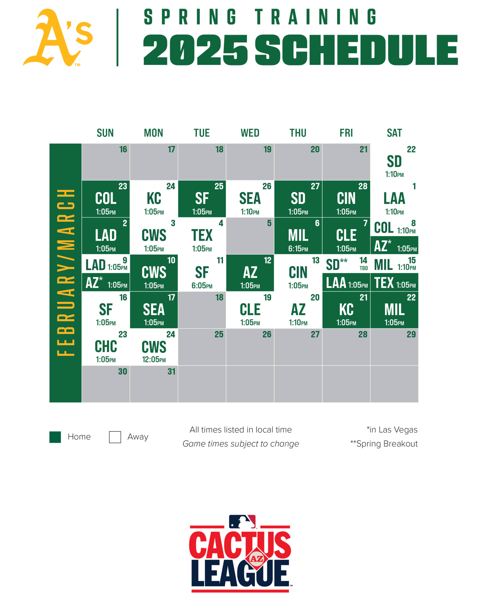 Oakland A S Schedule Printable