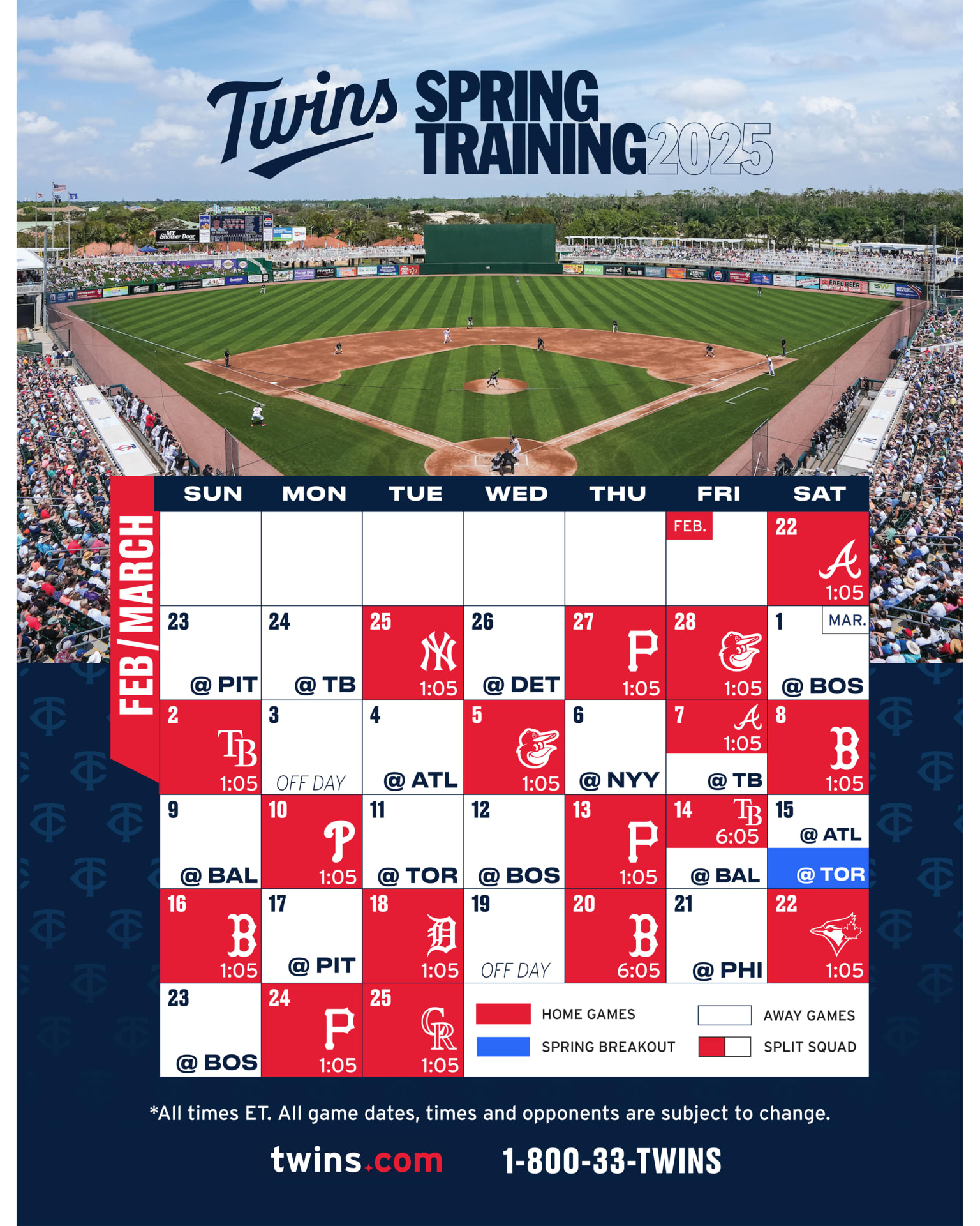 Printable Schedule Minnesota Twins