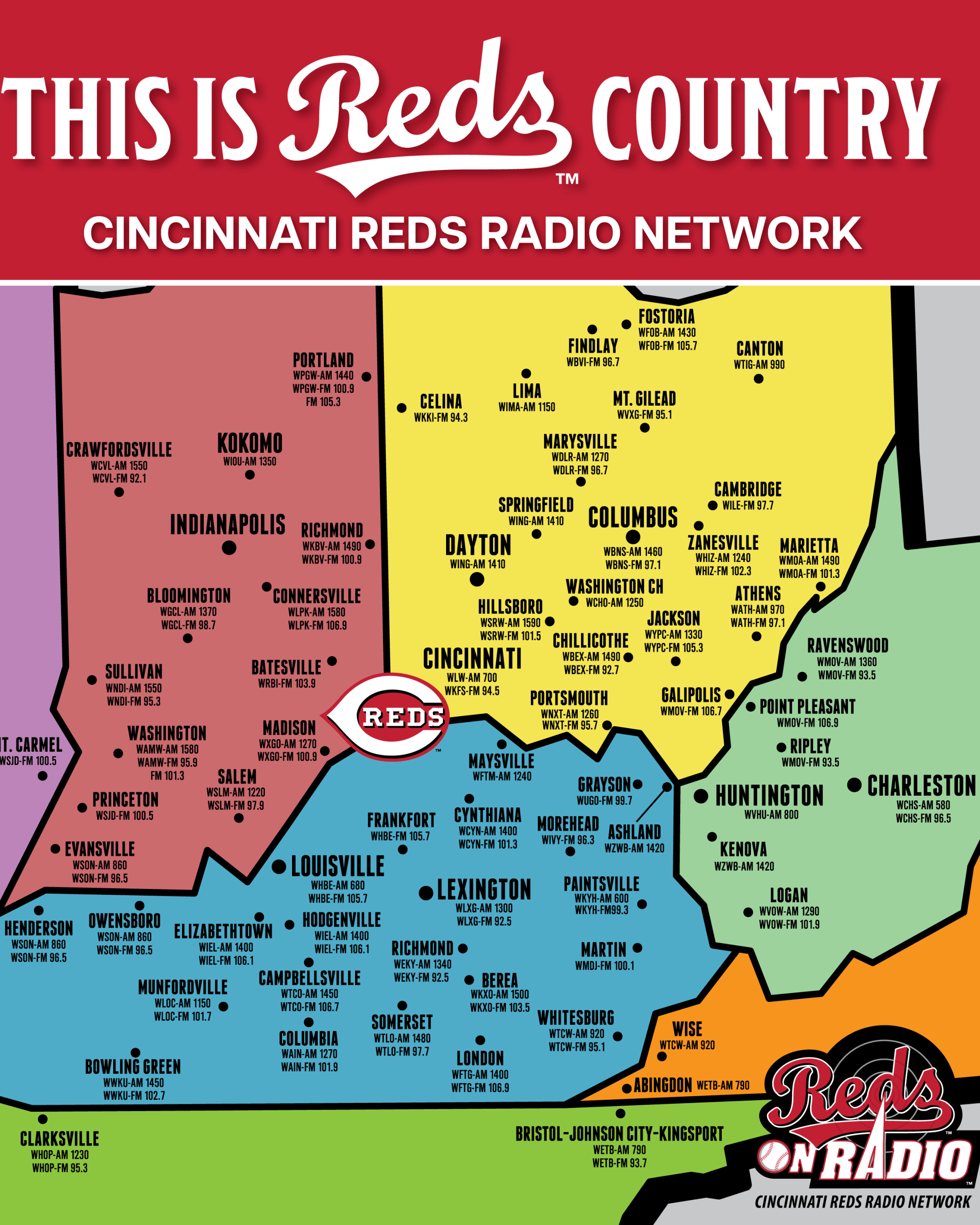 Reds on Radio Affiliates Cincinnati Reds