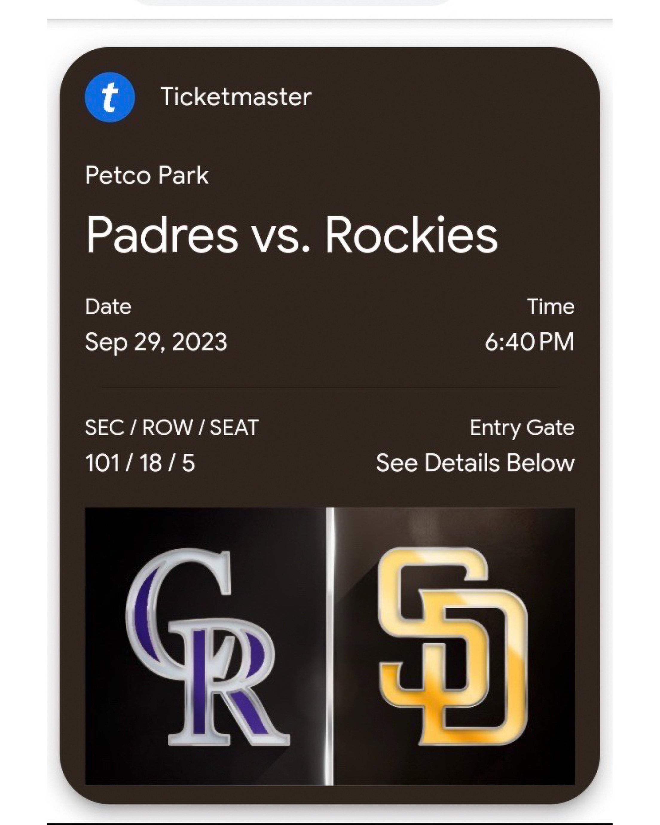 MLB Ballpark App, Padres