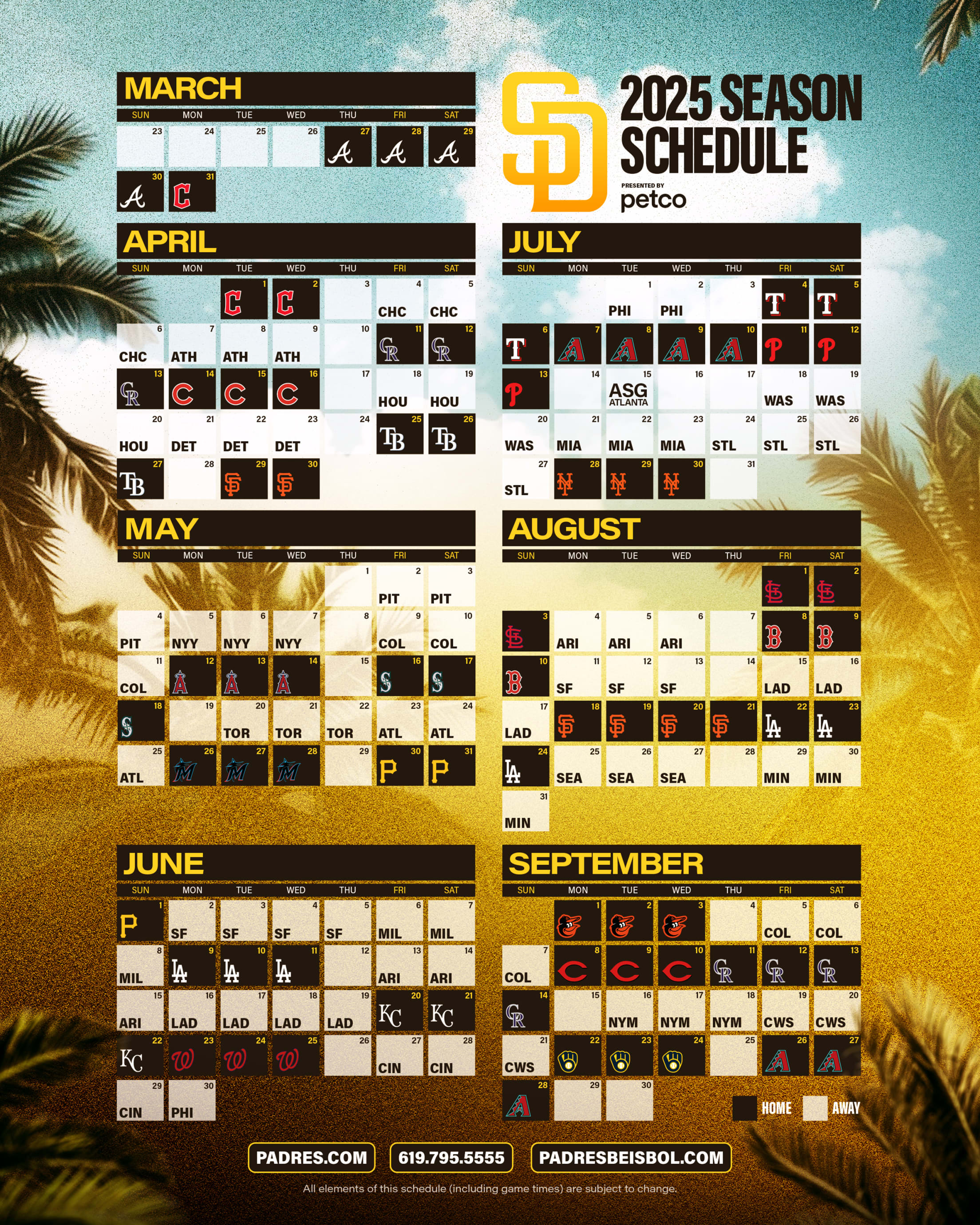 Padres Schedule Global Impact Daily