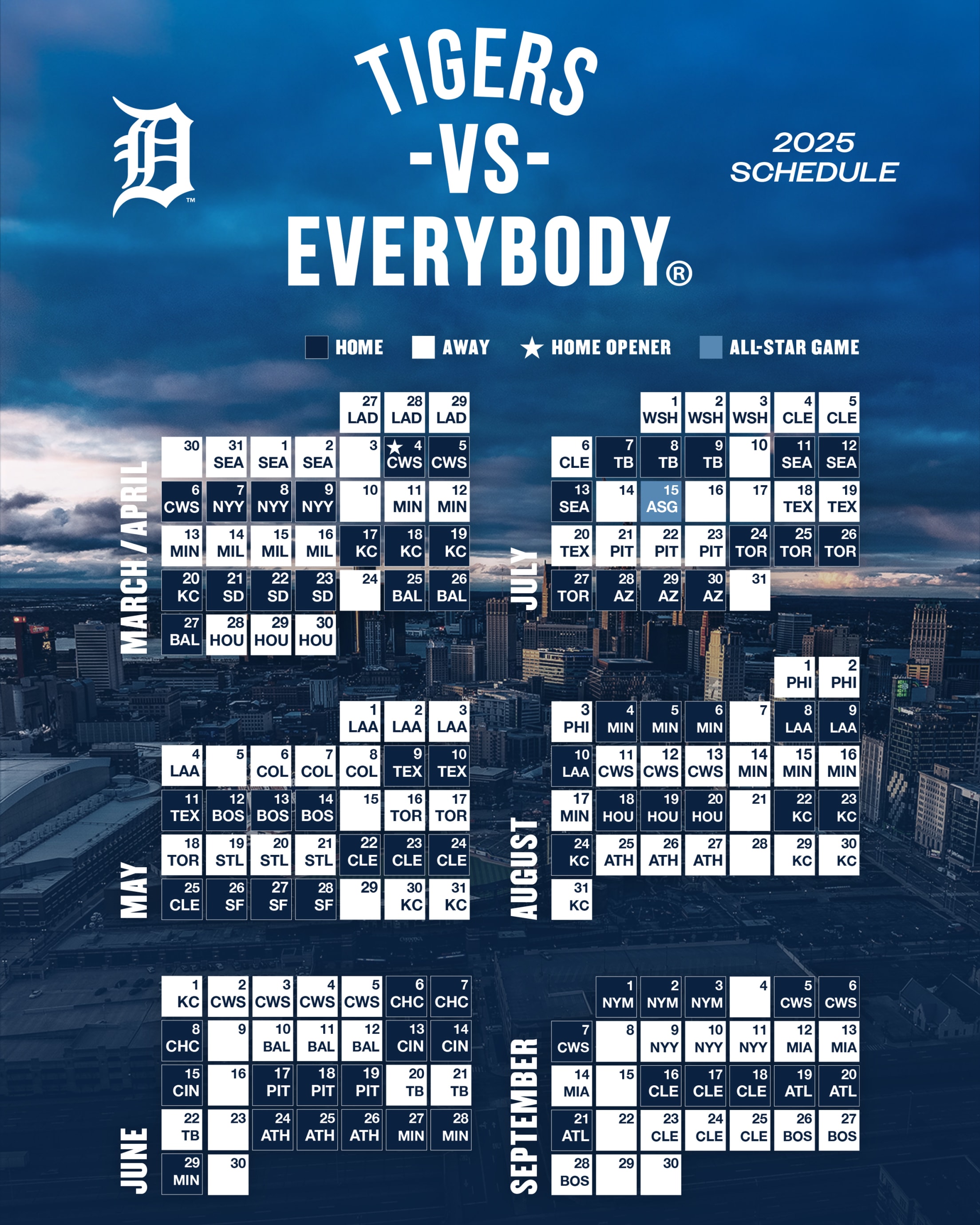 6 tigers schedule