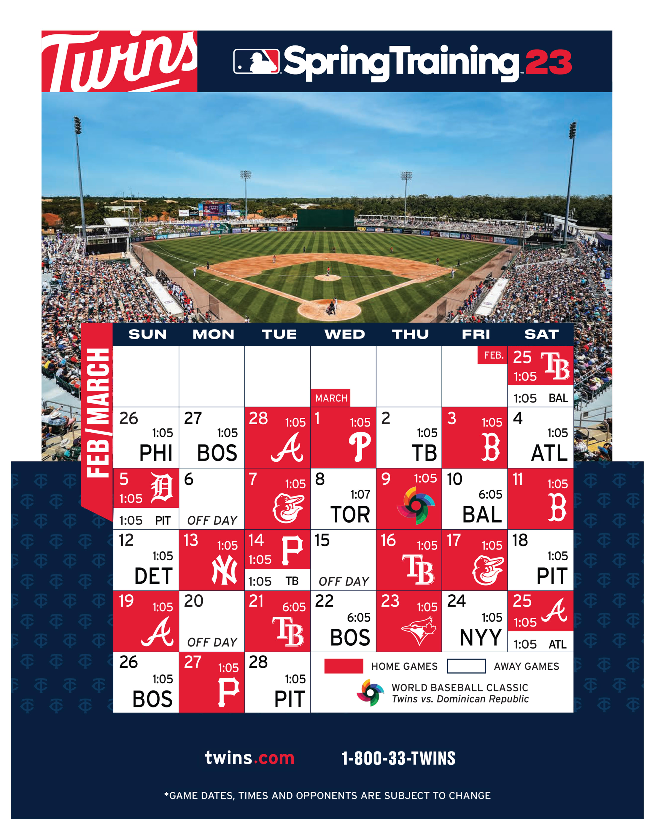 Printable Schedule Minnesota Twins