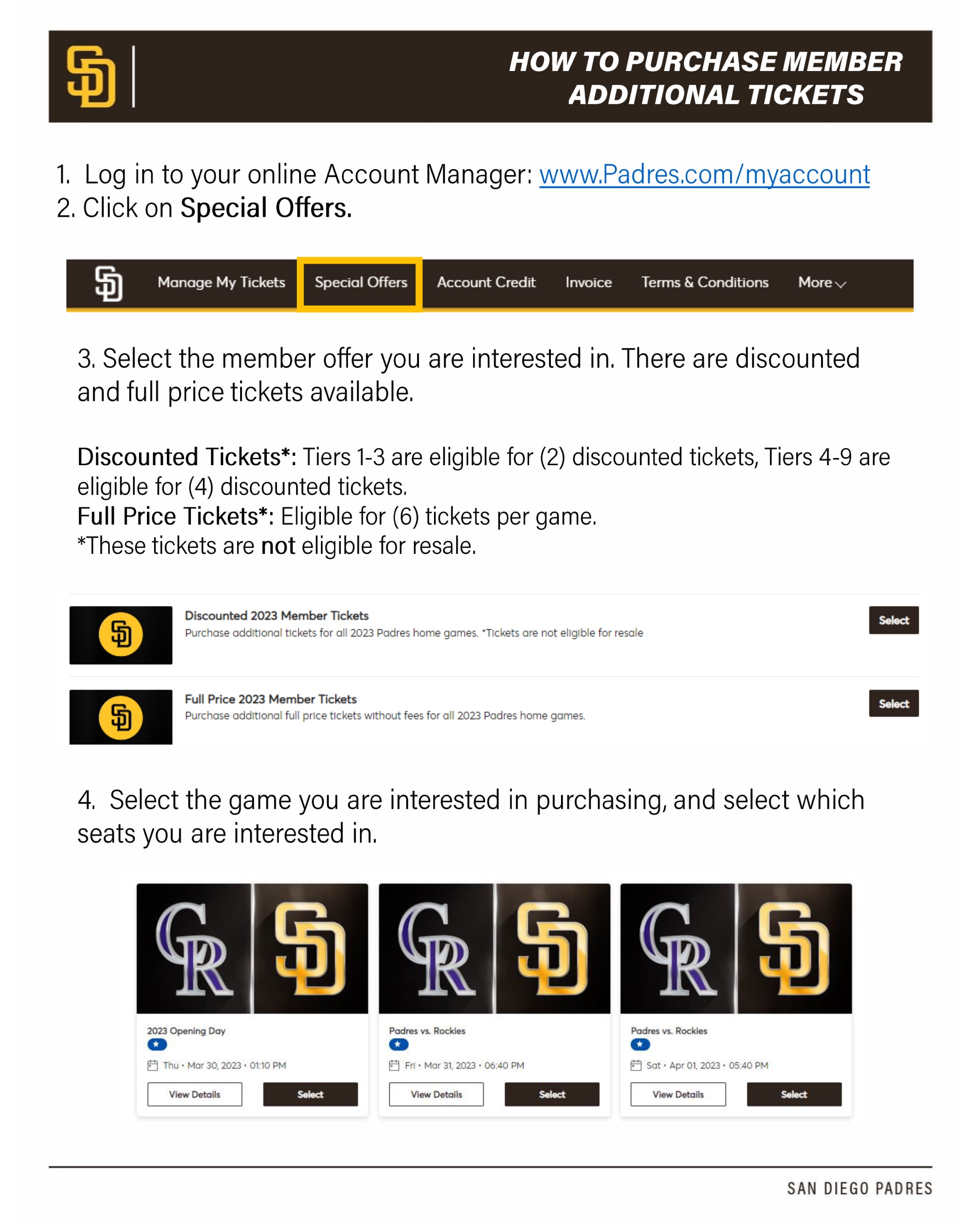 Padres Ticket Information