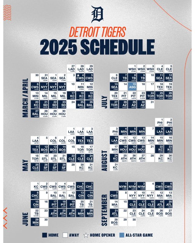 Printable Schedule | Detroit Tigers