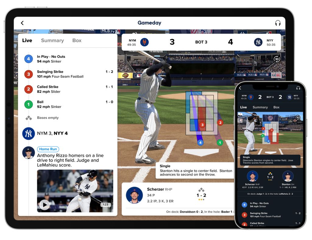 MLB Gameday Real-time MLB scores for your favorite teams MLB