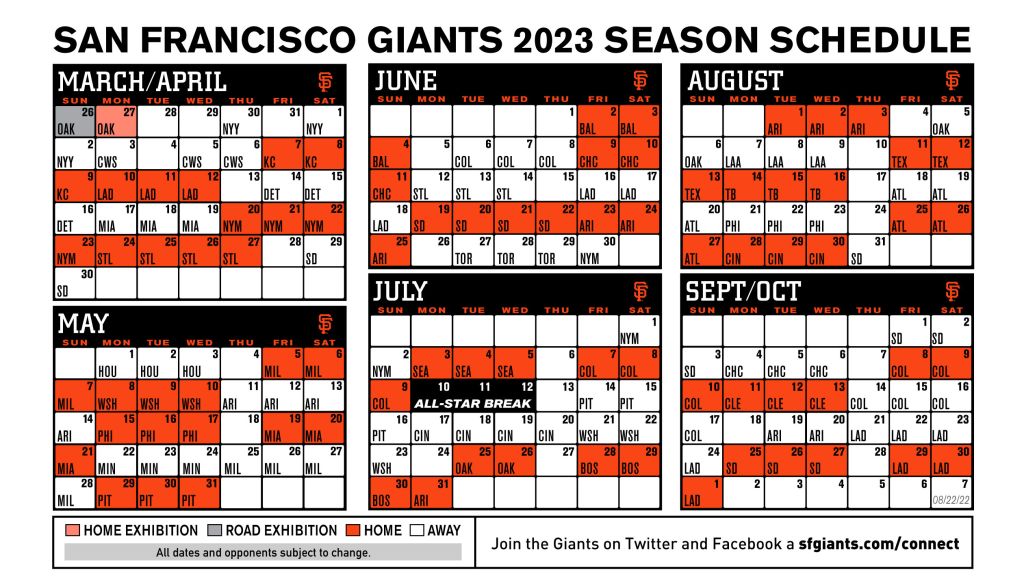 Season Ticket Variable Pricing Schedule San Francisco Giants