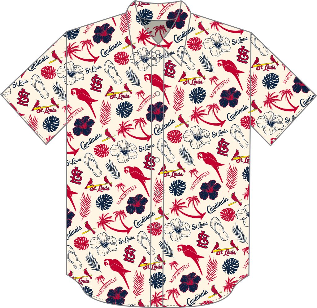 ST. LOUIS CARDINALS MARGARITAVILLE NIGHT AT STADIUM BUTTON UP SHORT SLEEVE offers SZ SM