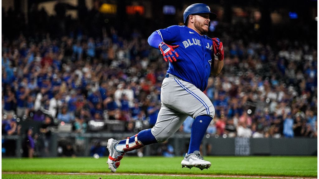 Brandon Drury of the Toronto Blue Jays smiles as he warms up on News  Photo - Getty Images