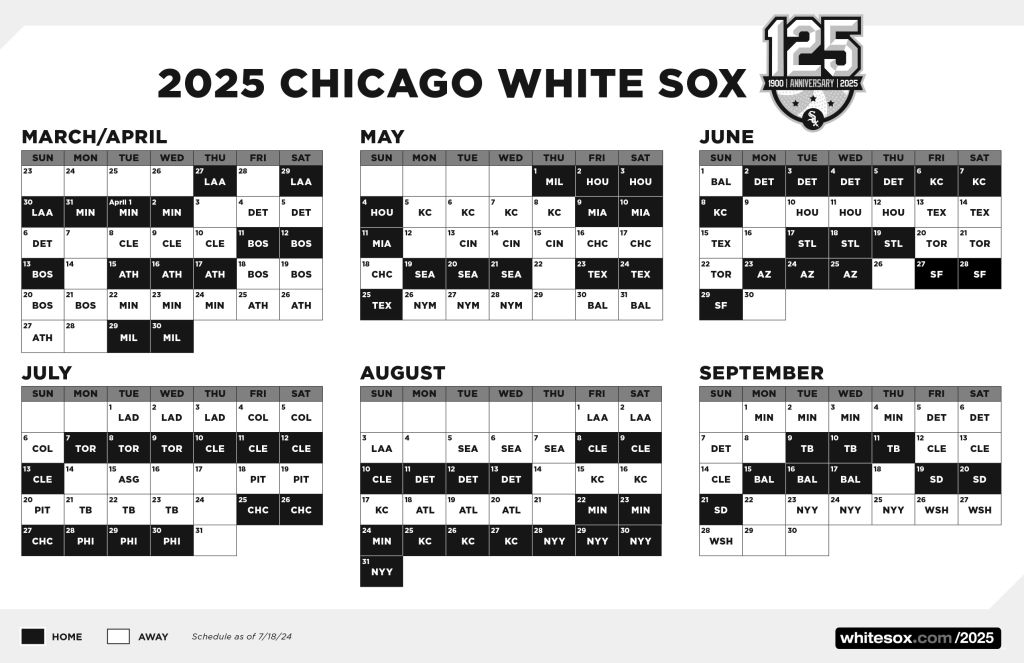 White Sox Printable Schedule | Chicago White Sox