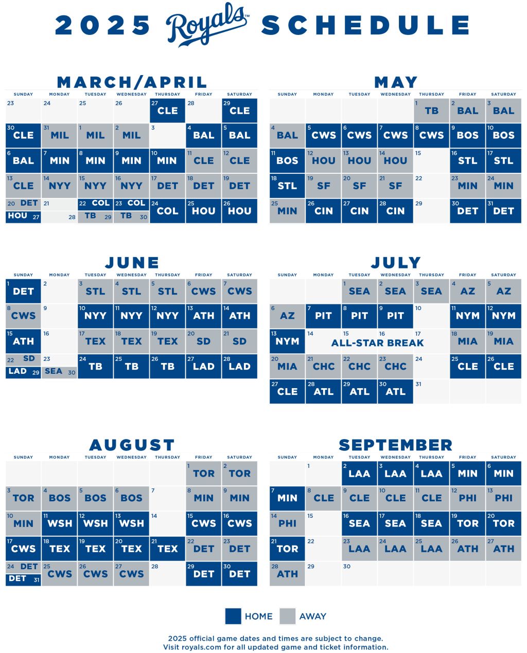 2025 Season Ticket Package Schedules Kansas City Royals