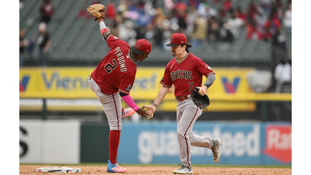 Arizona Diamondbacks - Jake Lamb celebrates with Nick Ahmed after