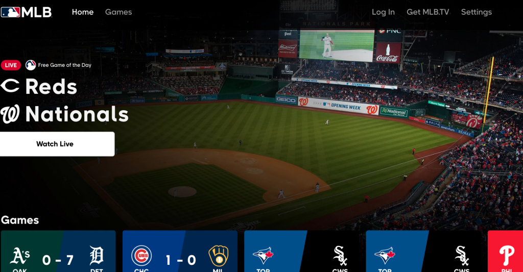 Mlb tv game of the online day