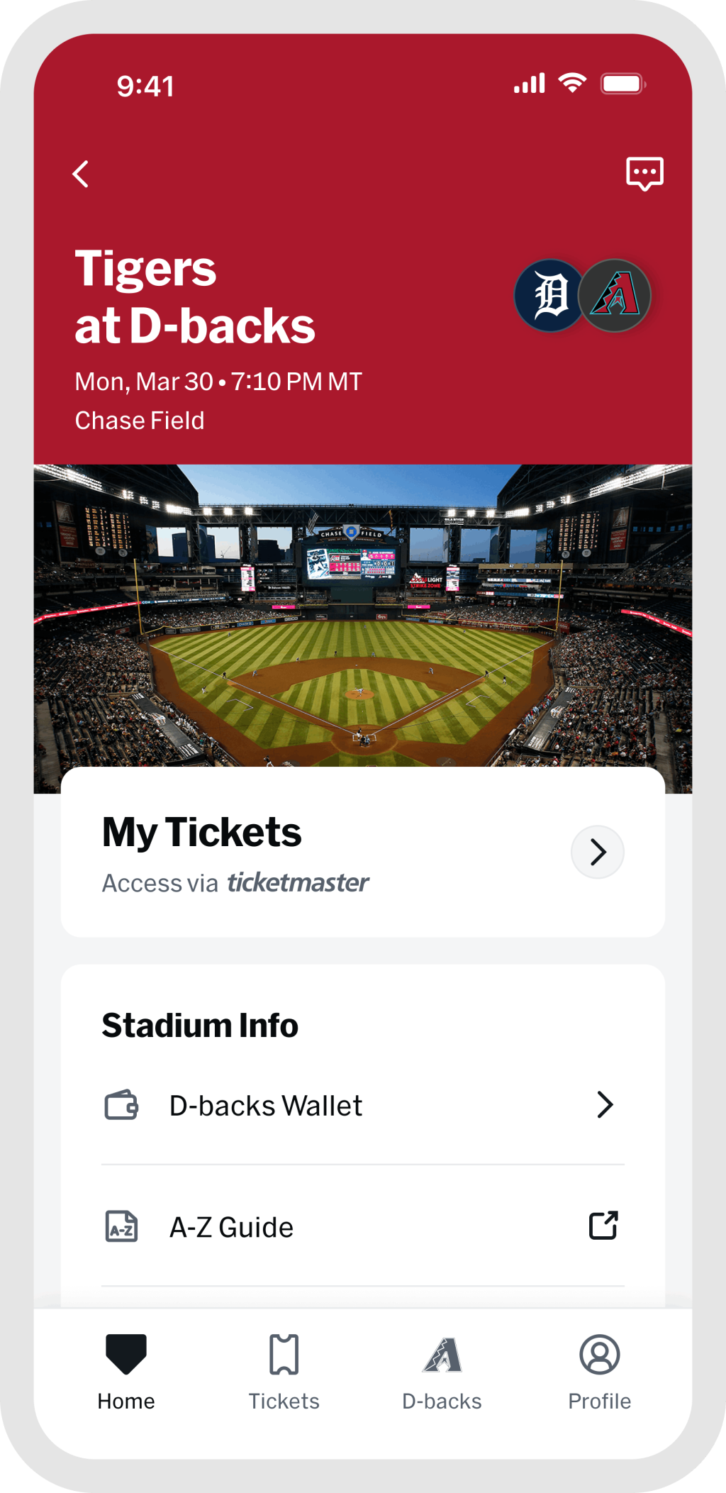 MLB Ballpark App | Arizona Diamondbacks