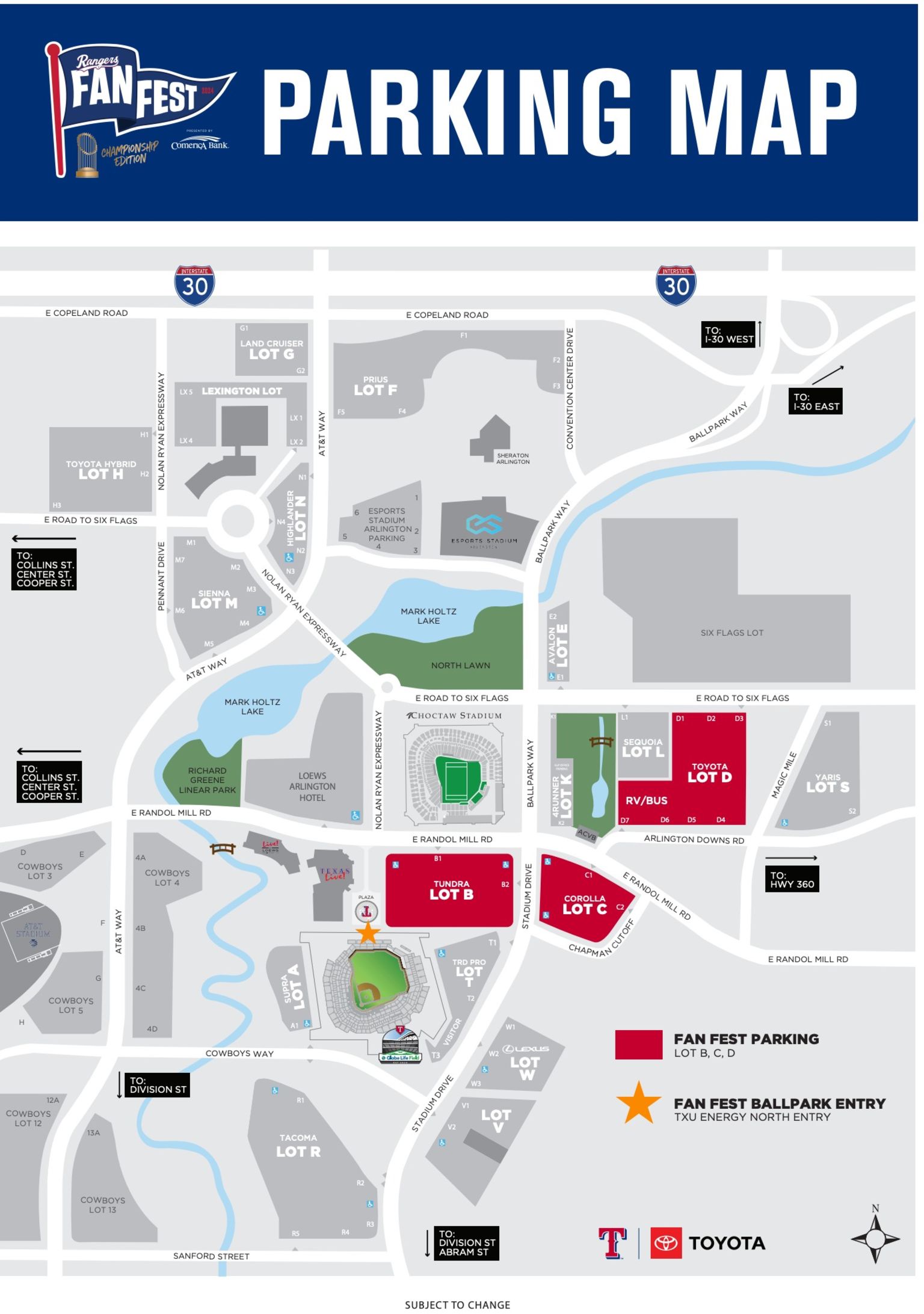 Fan Fest Parking Map | Texas Rangers