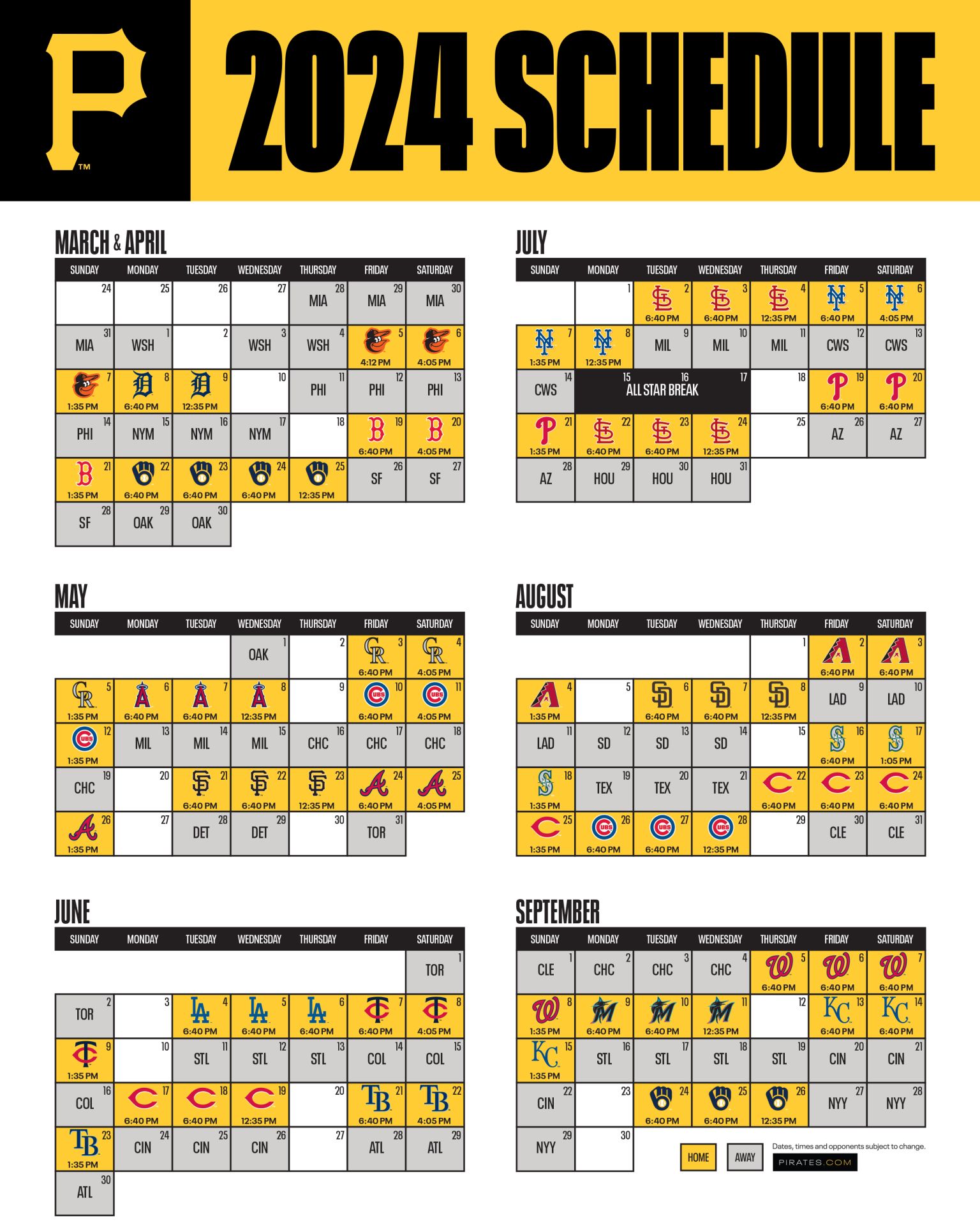 Pittsburgh Pirates Baseball Schedule 2024 Wanda Joscelin