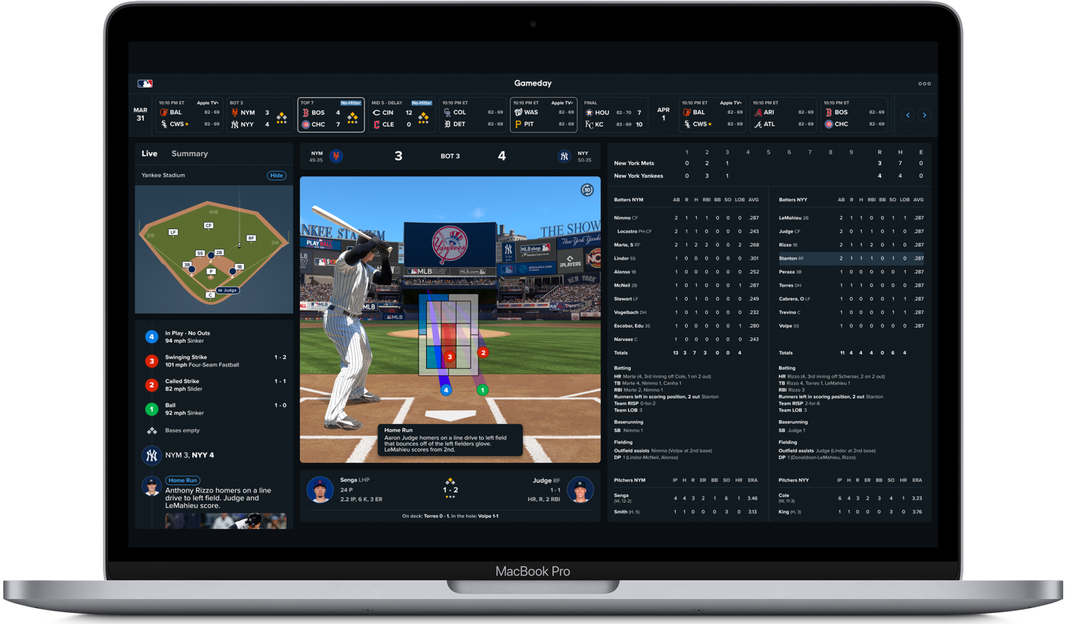 Real-Time Scoring - live gaming stats on a tablet or laptop