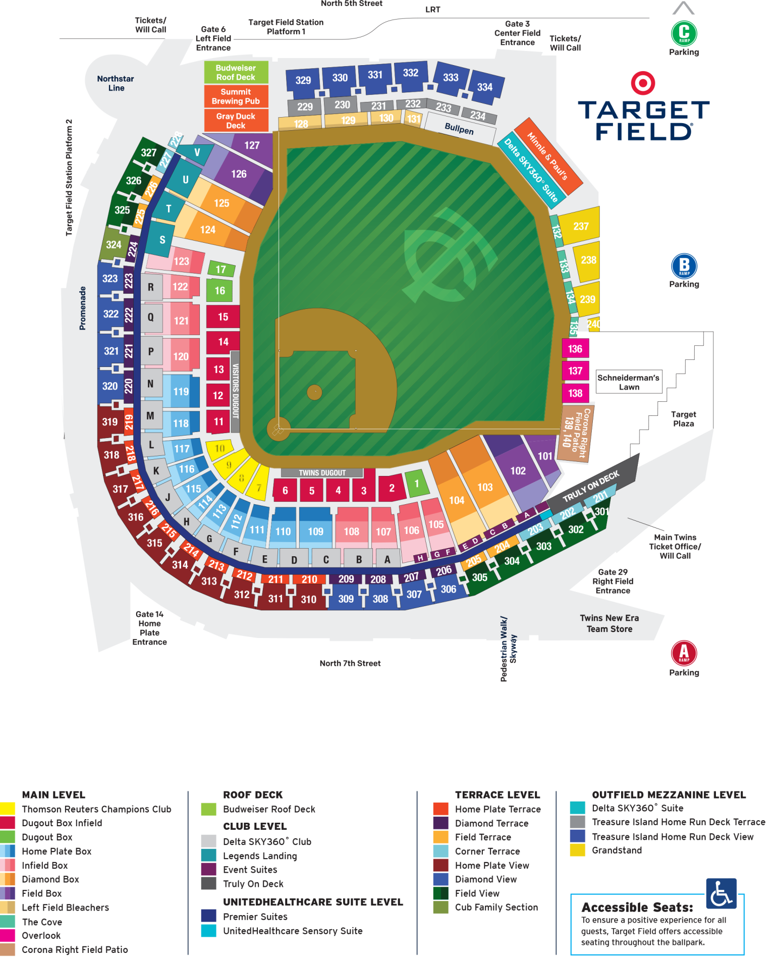 Target Field Seating Map