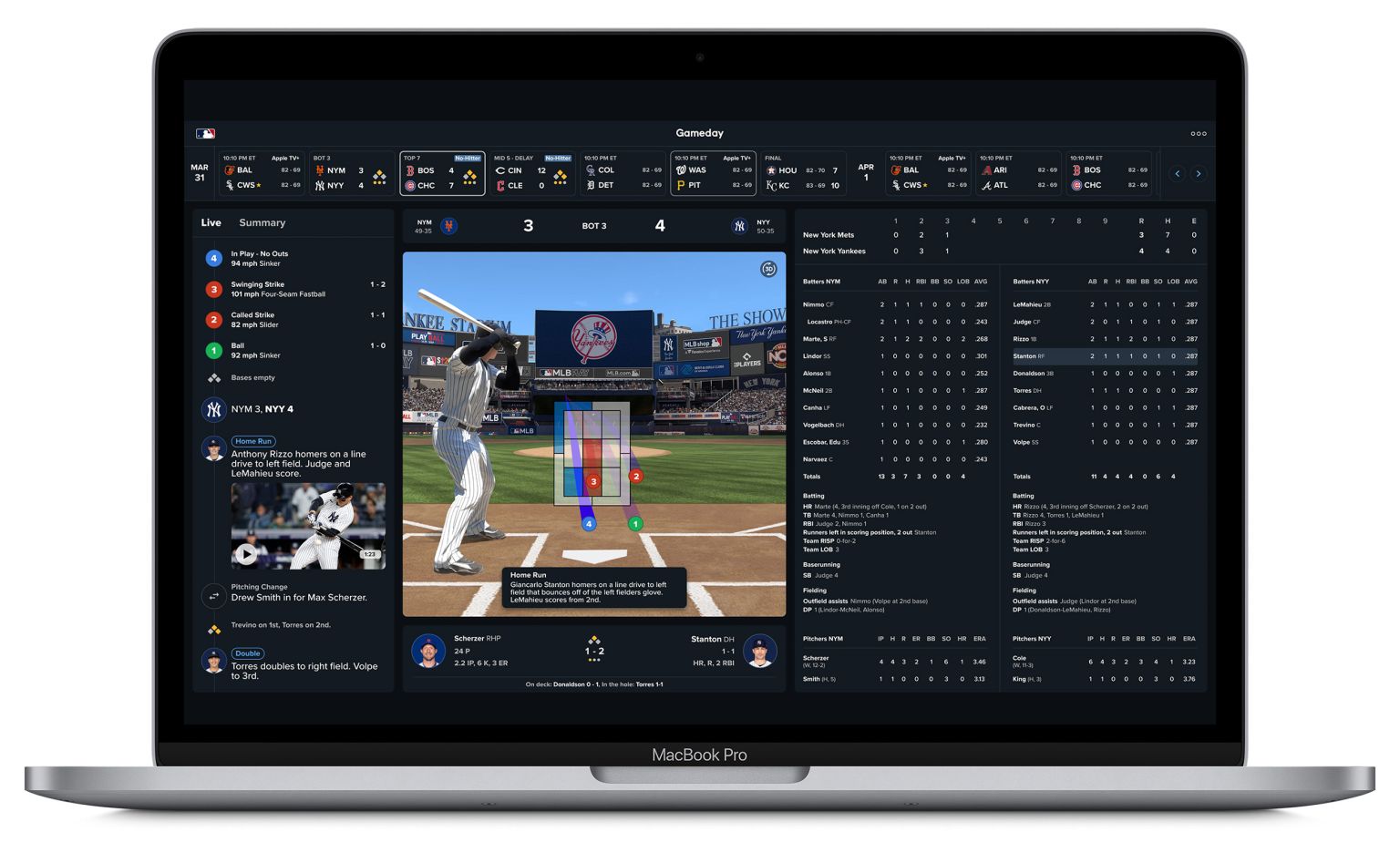 MLB Gameday Real-time MLB scores for your favorite teams MLB