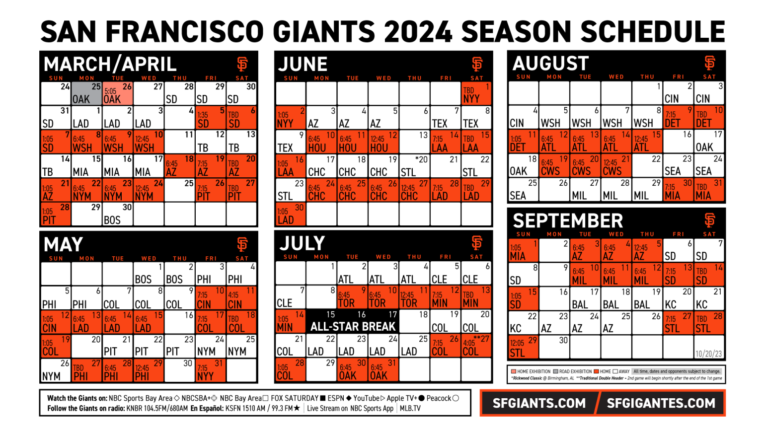 Sf Giants Schedule 2024 Printable Pdf Dina Myrtia