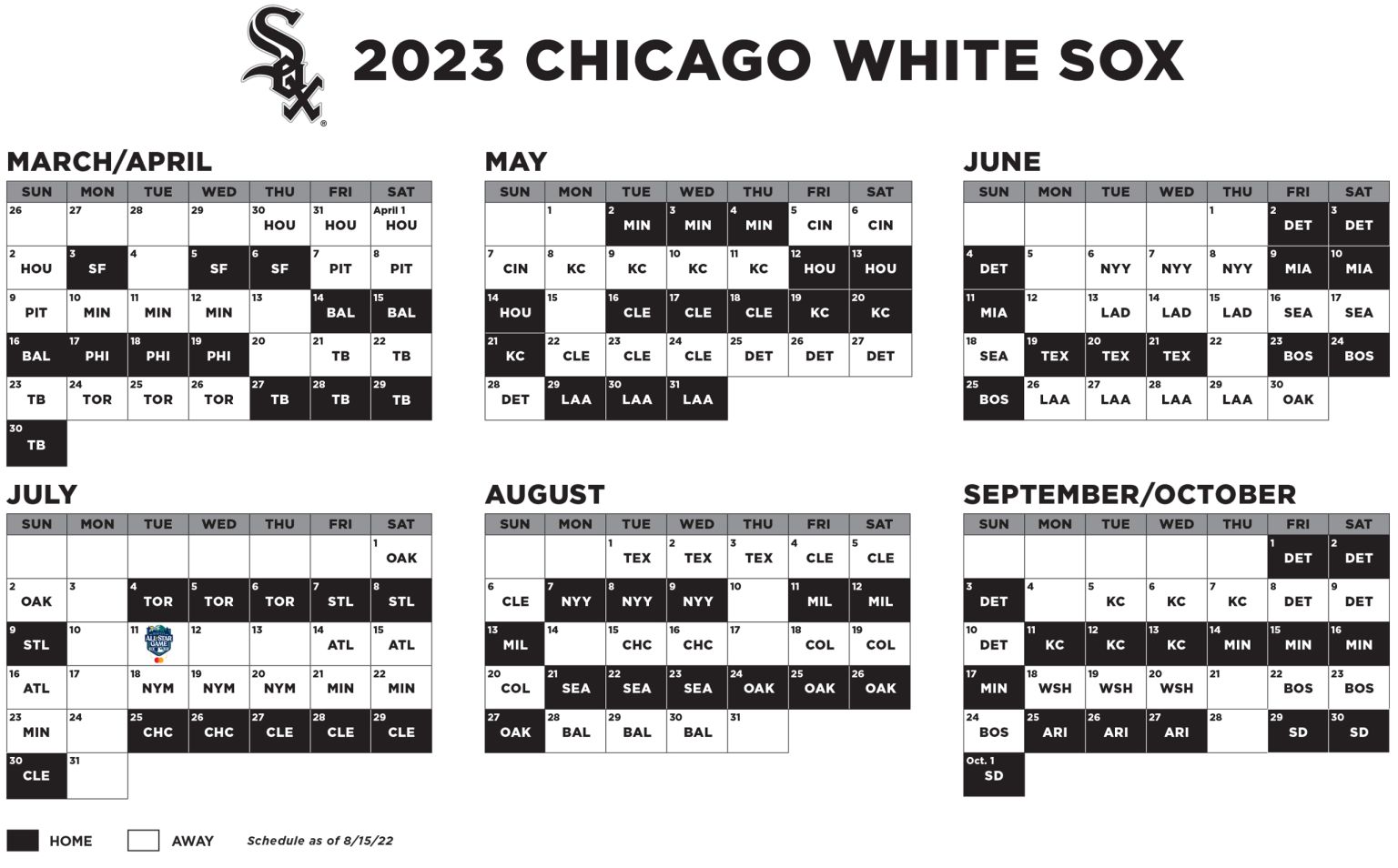 White Sox Printable Schedule Printable World Holiday