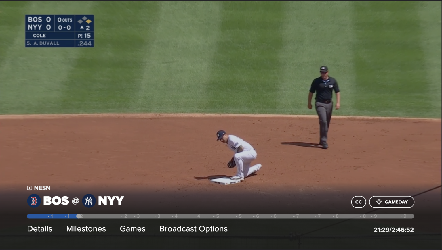MLB.TV Samsung Viewing/Navigation