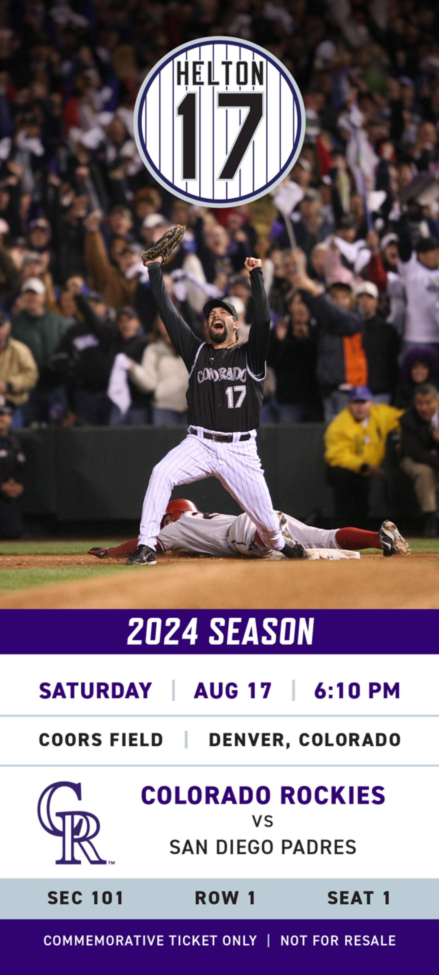 Commemorative Tickets | Colorado Rockies