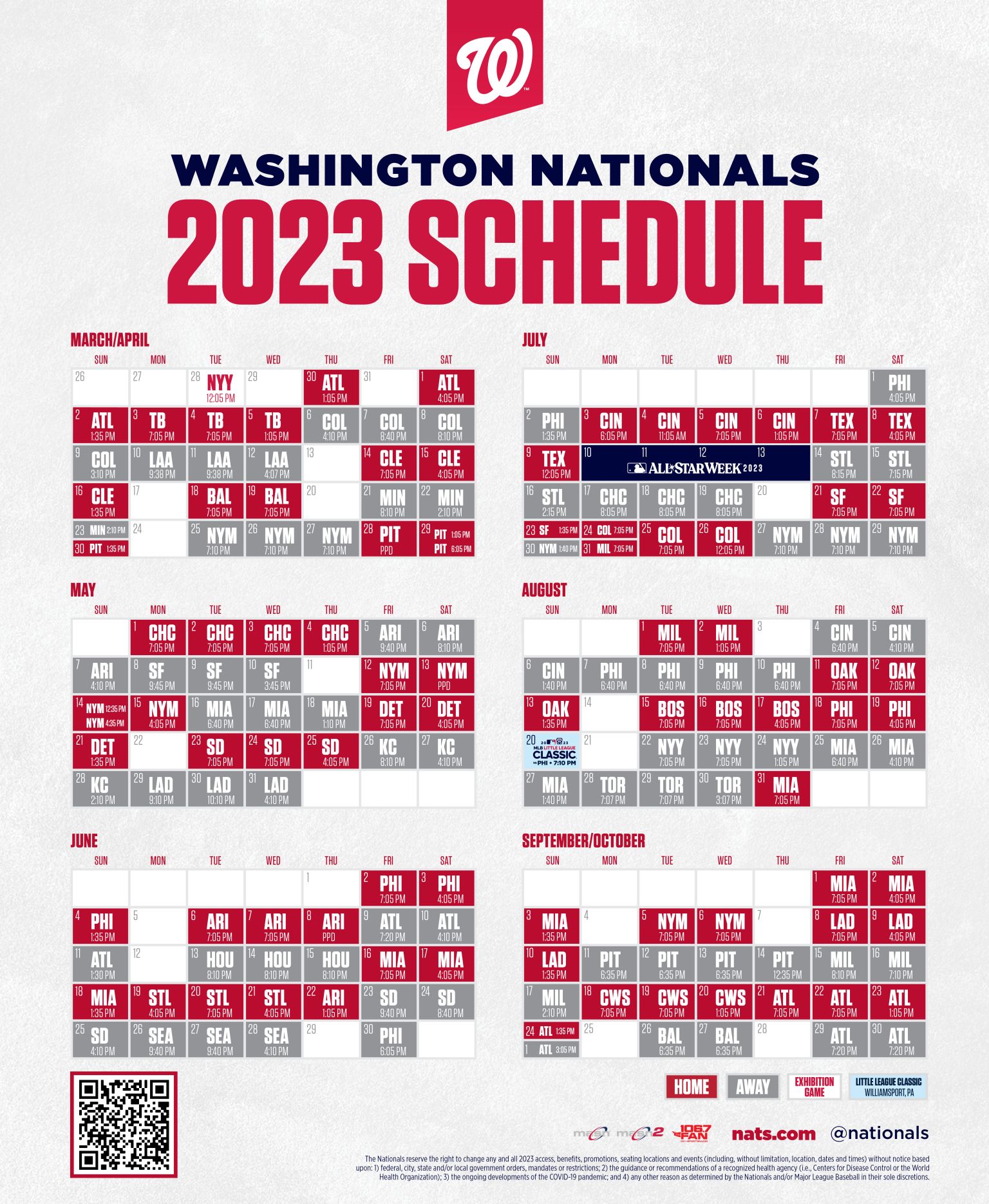 Washington Nationals release their 2023 game schedule!