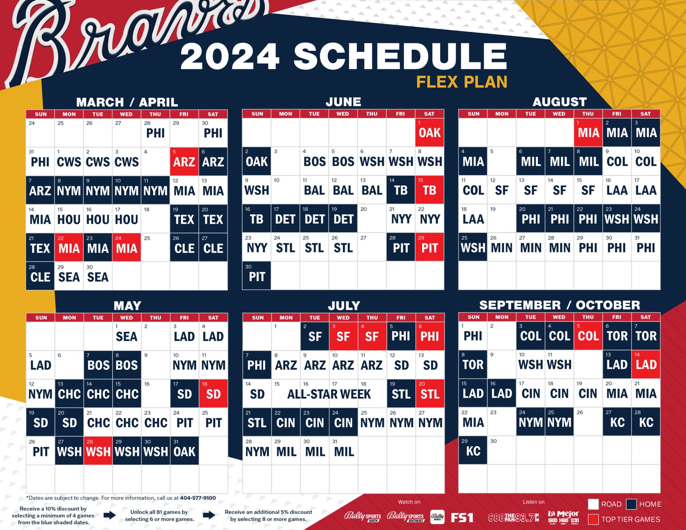 2024 Atlanta Braves Schedule Printable Noami Angelika
