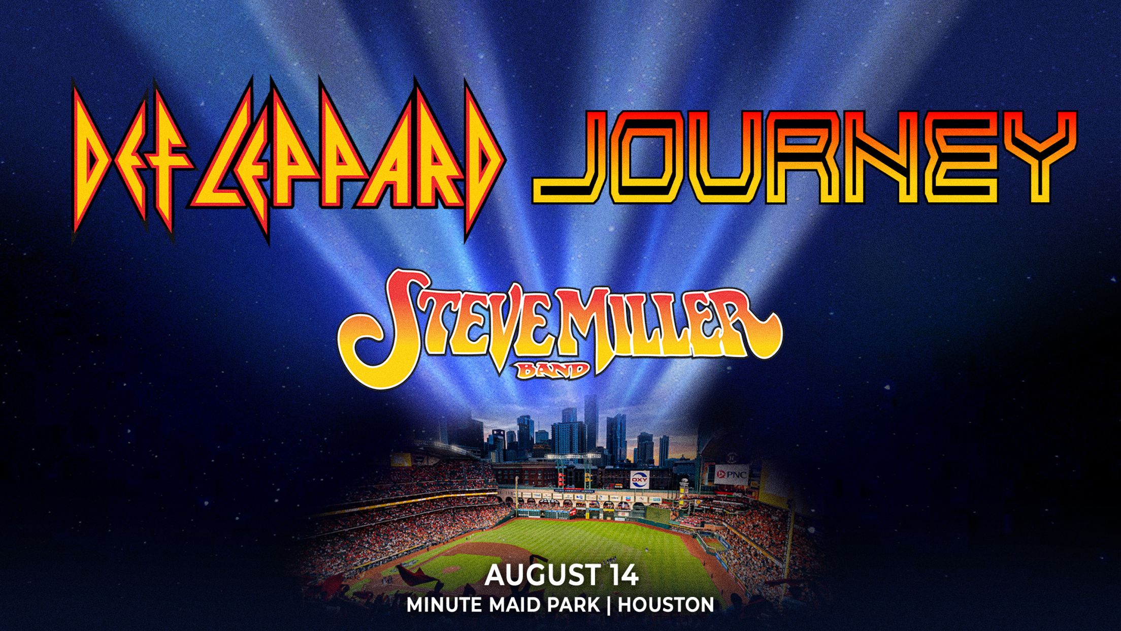 Def Leppard and Journey are coming to Minute Maid Park with special guest, Steve Miller Band, on