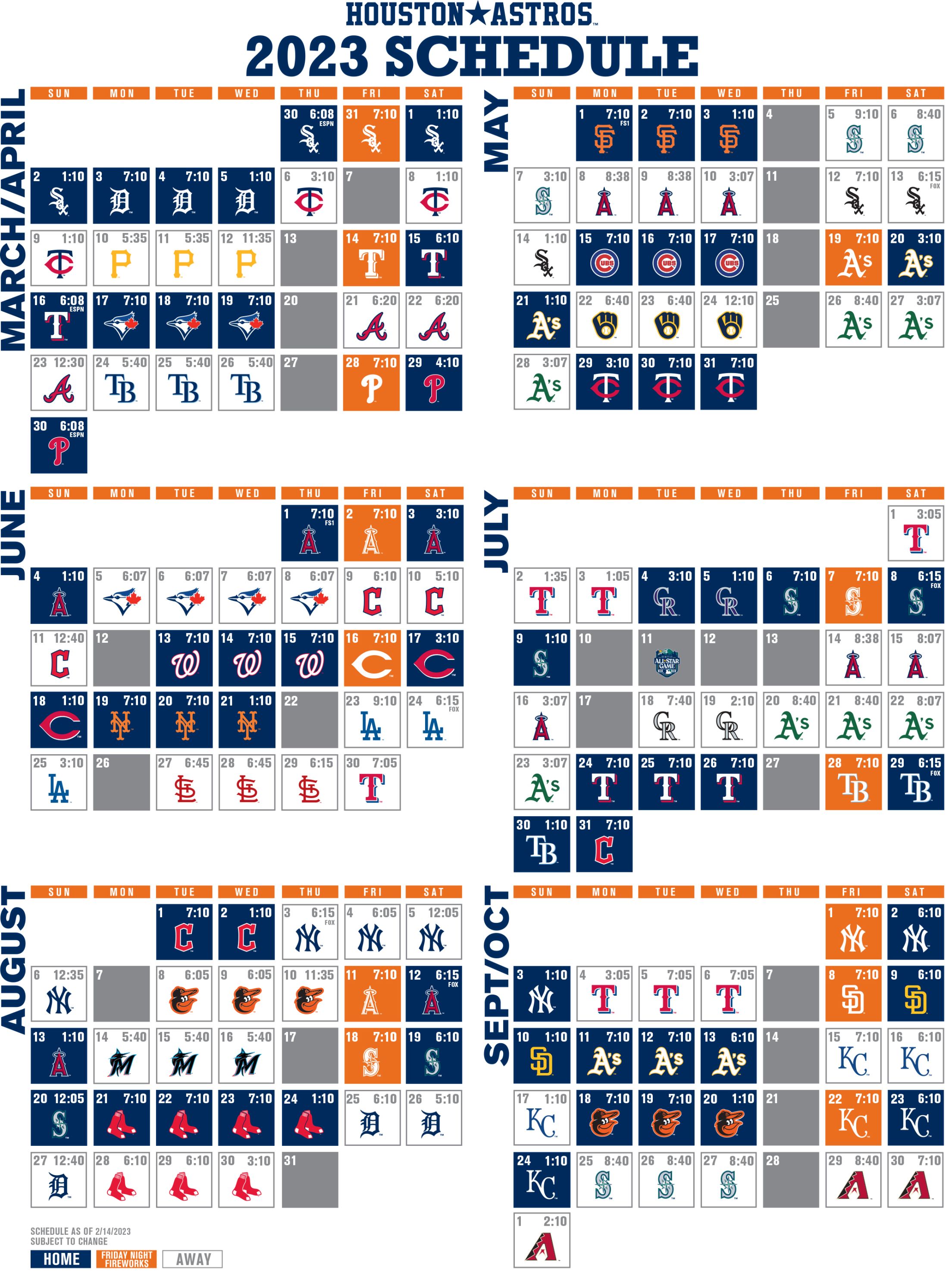 Houston Astros on Twitter  Our 2017 schedule has been released  Our  home opener is April 3 against the Mariners httpstcoiIcZ8Gyd8w  httpstcoUhTsS36FwV  Twitter