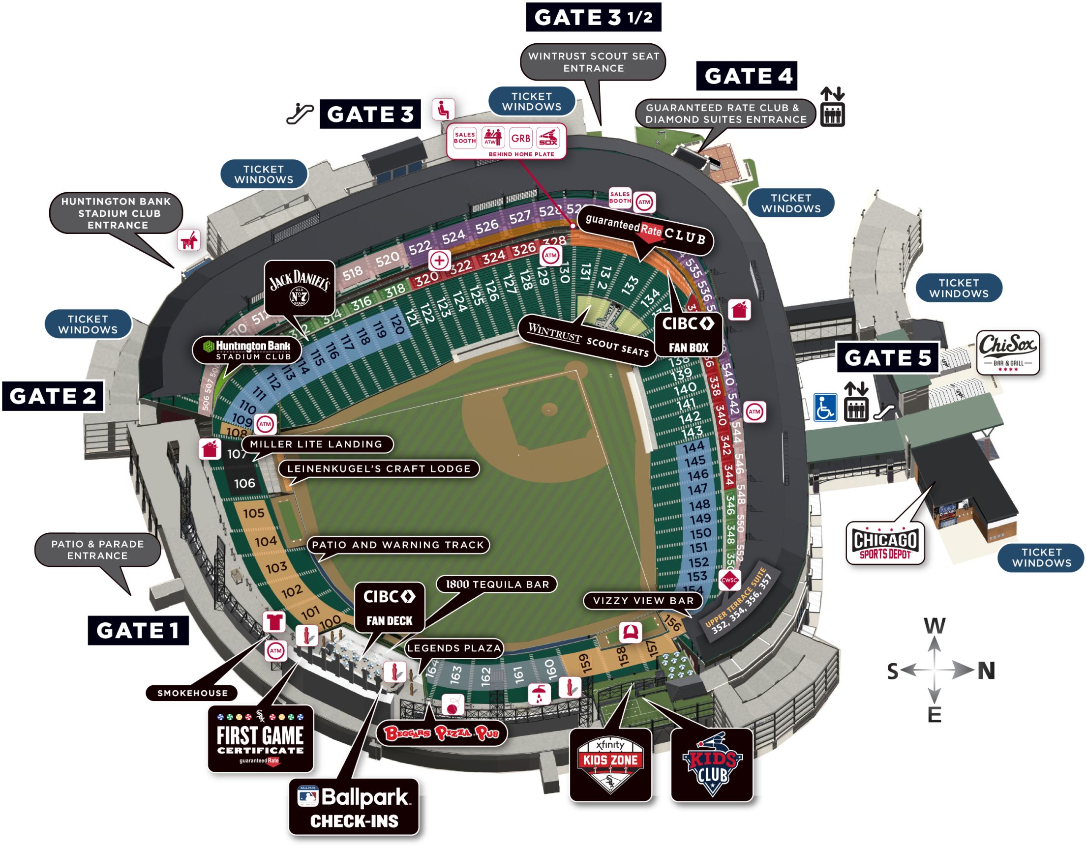 Guaranteed Rate Field InPark Guide Chicago White Sox