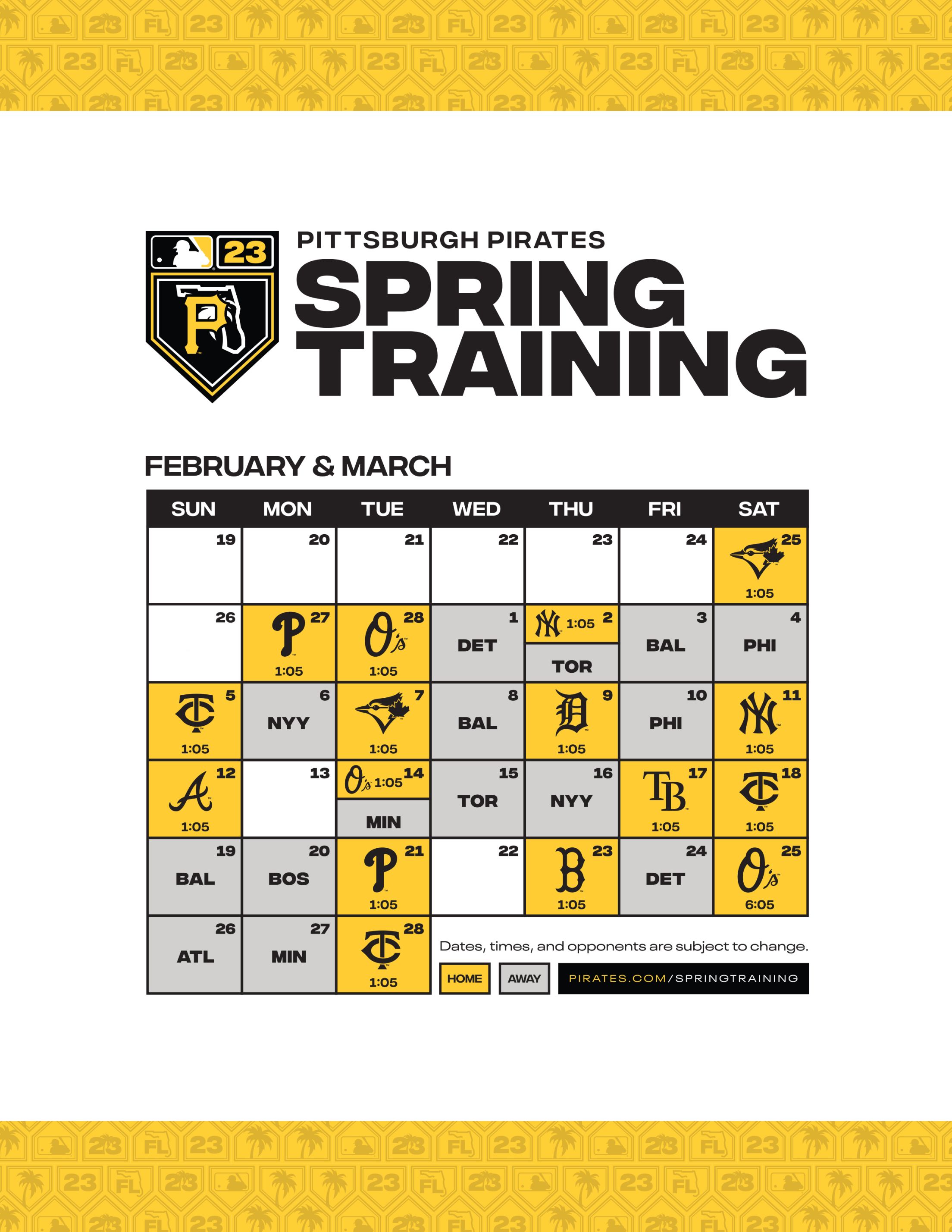 Printable Schedule Pittsburgh Pirates