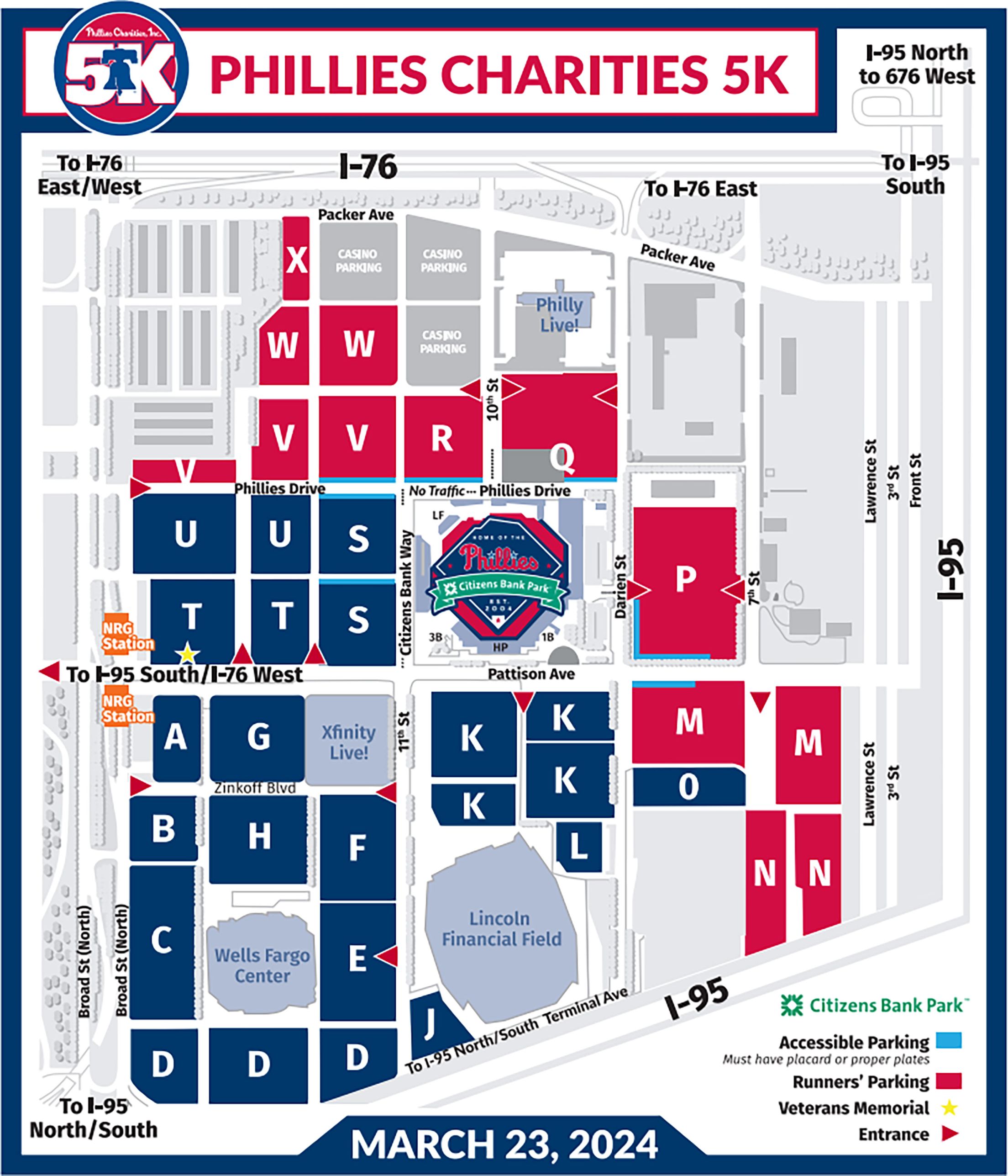 Phillies Charities 5K Directions & Parking Philadelphia Phillies