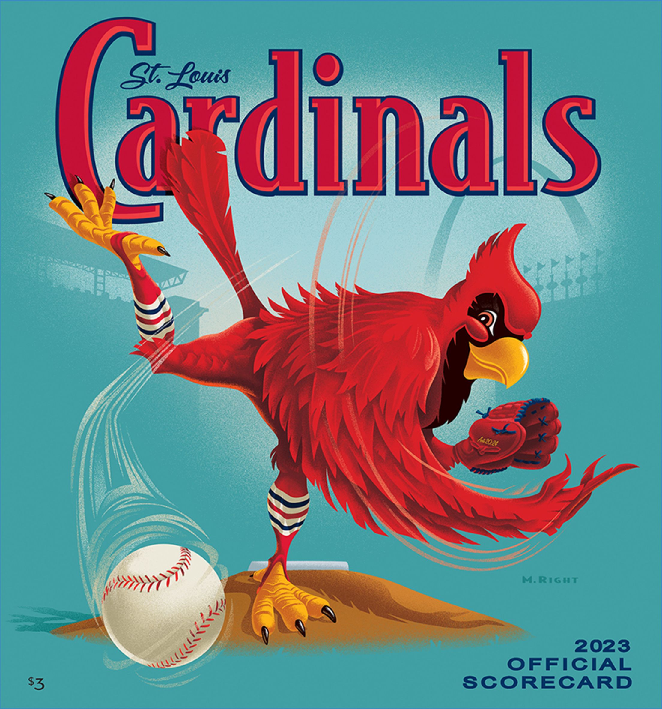 Cardinals History of Ball Caps Poster