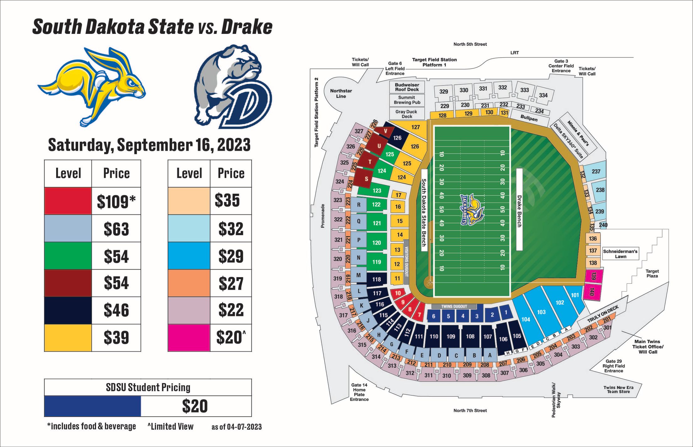 Drake football will play at Target Field, home of Minnesota Twins