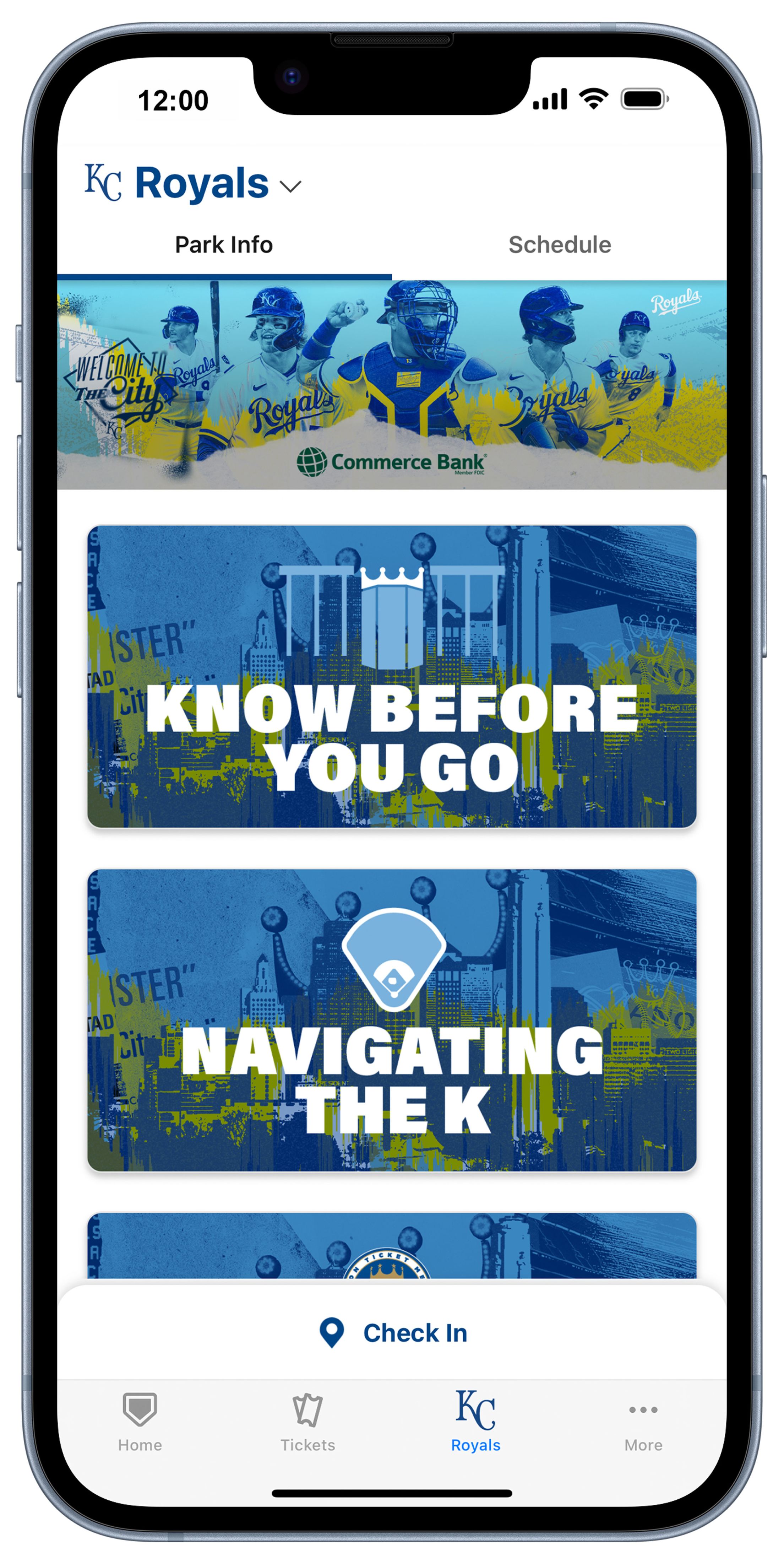 MLB Ballpark app  Kansas City Royals