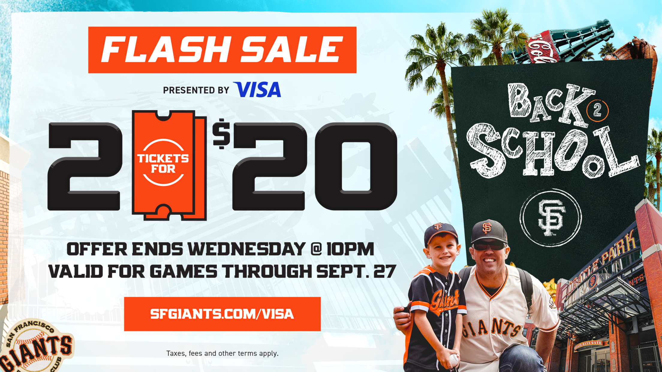 Back 2 School Flash Sale: 2 tickets for $20 | San Francisco Giants