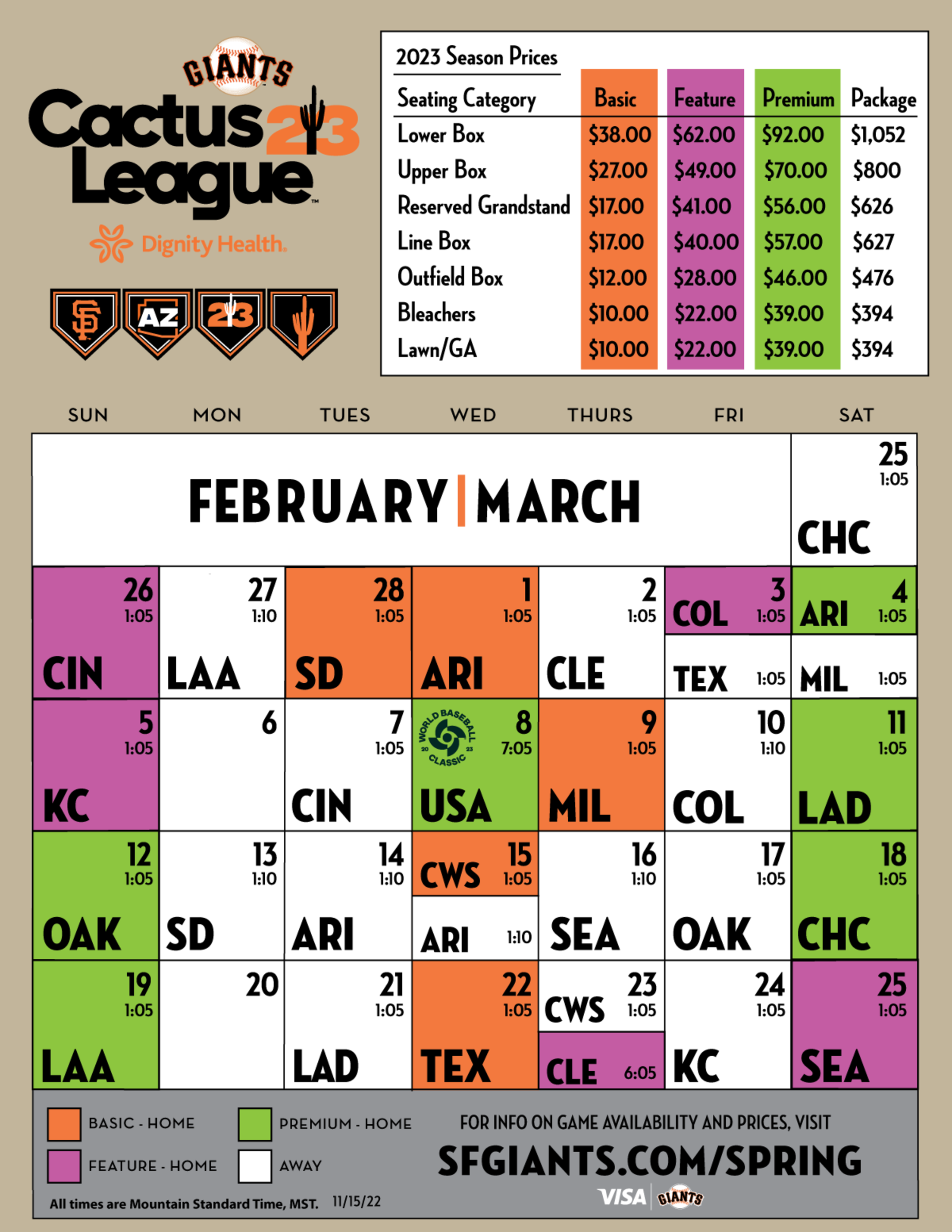 SF Giants Cactus League schedule: How to watch, listen to each game ...