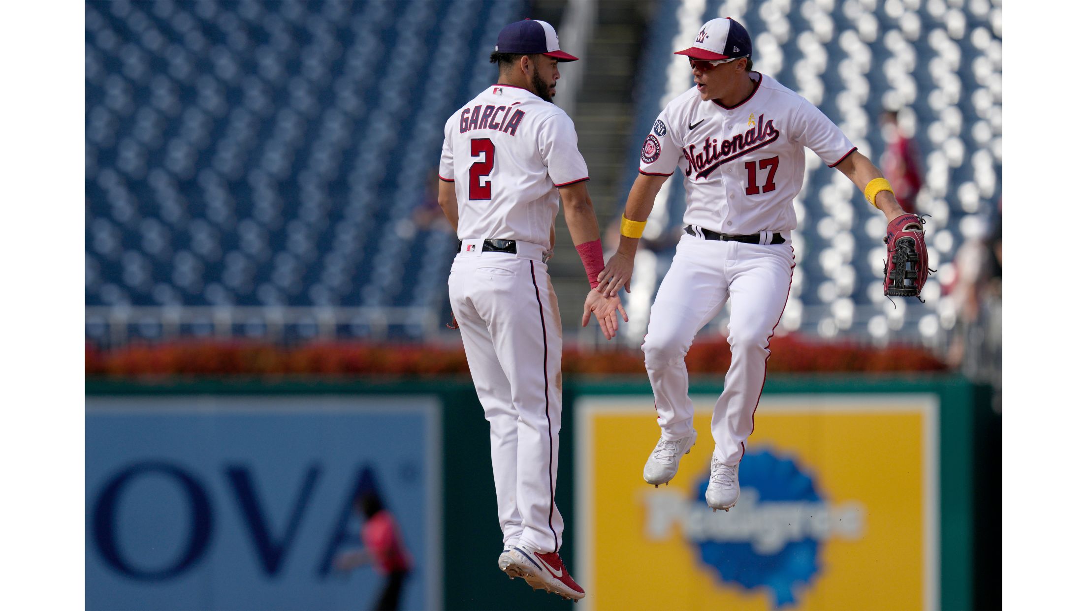 FILE - Washington Nationals' Juan Soto celebrates his home run during the  eighth inning of a baseball game against the Atlanta Braves, on July 17,  2022, in Washington. The San Diego Padres