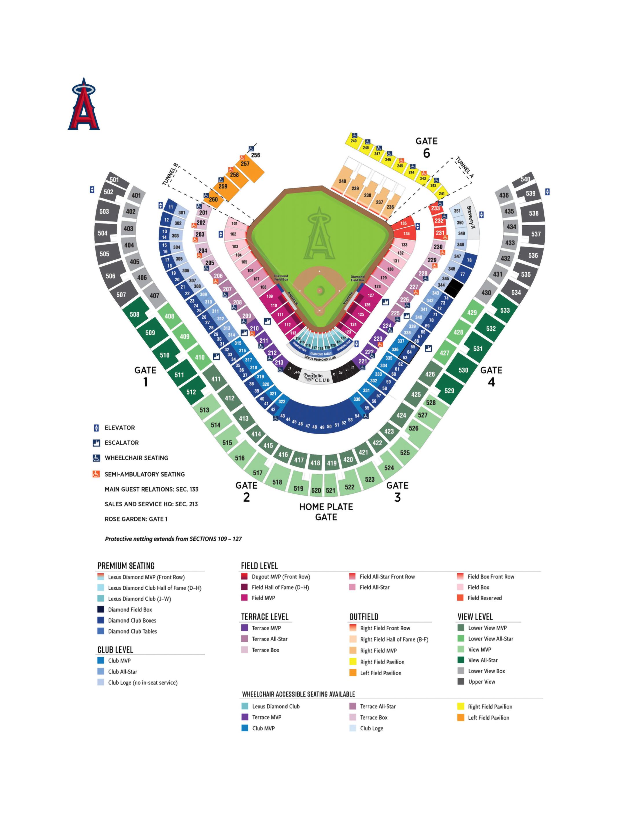 Angel Stadium Seating Map Los Angeles Angels