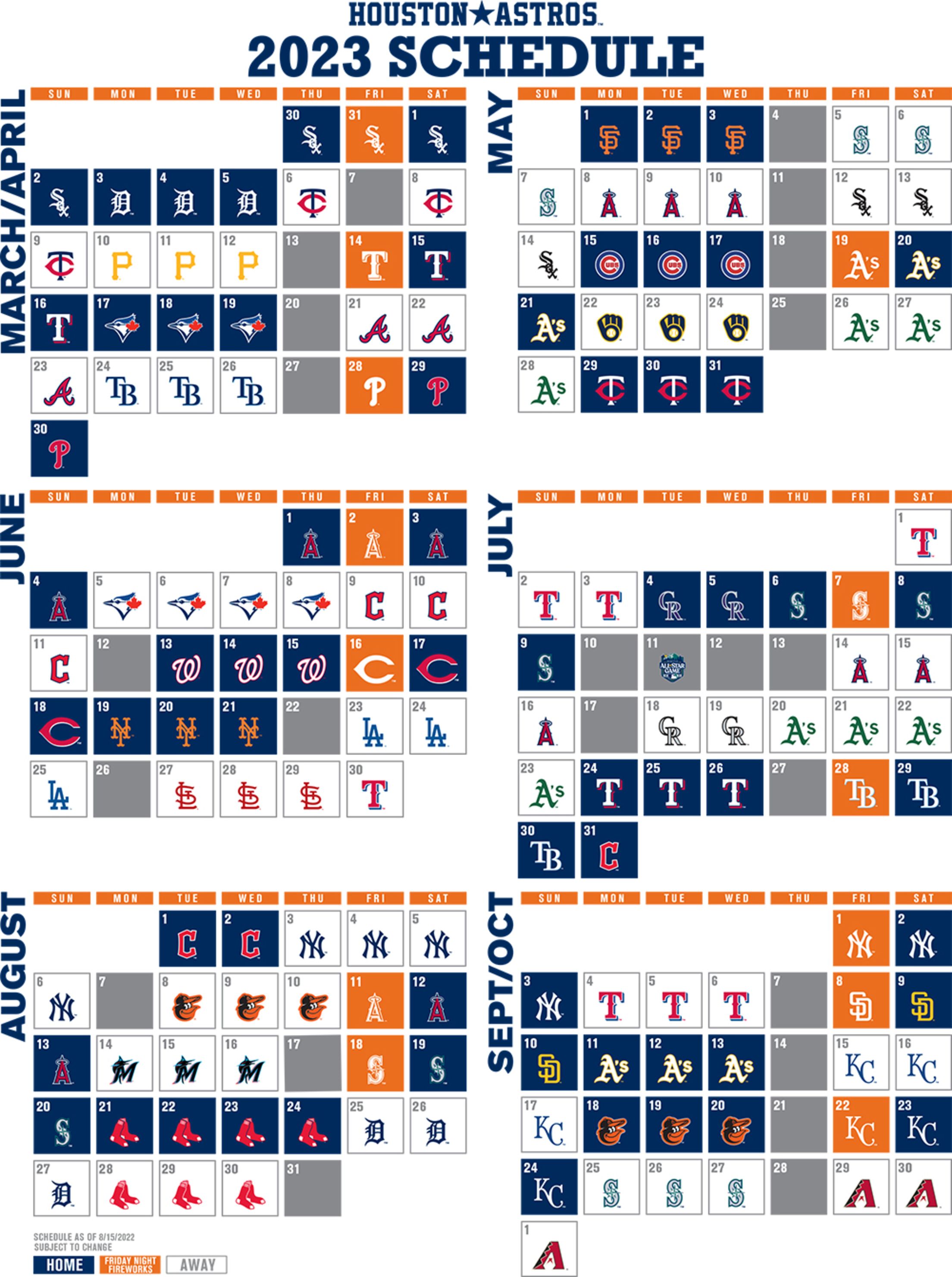 Astros Printable Schedule Click Below To Download 2023 Houston Astros