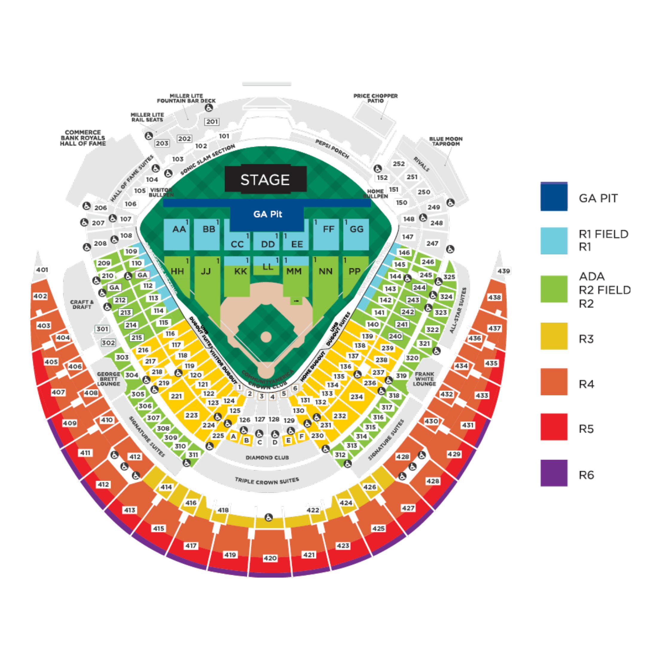 Kauffman Stadium Seating Map Matttroy