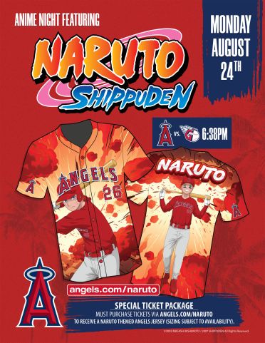 NARUTO x ANGELS コラボ ユニフォーム Mサイズ Anime Night | Los Angeles Angels