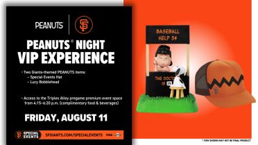 San Francisco Giants Game – 50th Anniversary Peanuts Day – Over 40