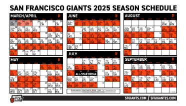 Printable Schedule - 2025 | San Francisco Giants