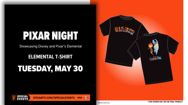 San Francisco Giants Pixar Night Giveaway Inside Out T-Shirt Men's  Size S Small
